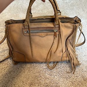 rebbeca minkoff regan fringe purse crossbody tan